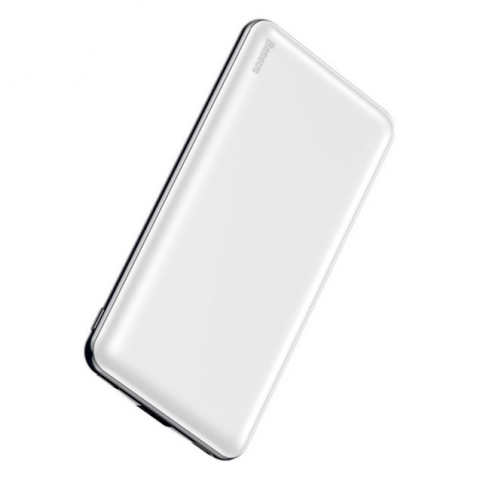 Будь заряджений Power Bank - Павербанк PowerBank Baseus Simbo 10000mAh, Input: 5V/2,4А/1,5А(Type-C,Lightning), Output:5V/3А/2,1А(Type-C,USB), FastCharge,Q1,plastic,White