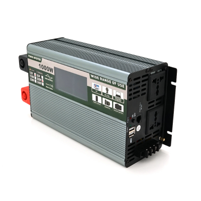 Инвертор напряжения Demuda DMDPSW-1000W, 12V/220V, 1000W с правильной синусоидой, 2 универсальные розетки, 2 USB, Rj 45, клемные провода, Q6