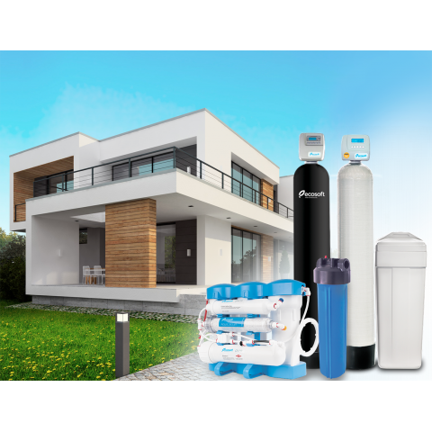 Водоподготовка Комплект оборудования Премиум для очистки воды в коттедже с 1-3 санузлами (ESPFK1054CEMIXA)