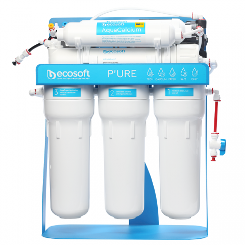Водоподготовка Питьевая вода Фільтр зворотного осмосу Ecosoft P’URE AquaCalcium з помпою на станині (MO675MACPSECO)