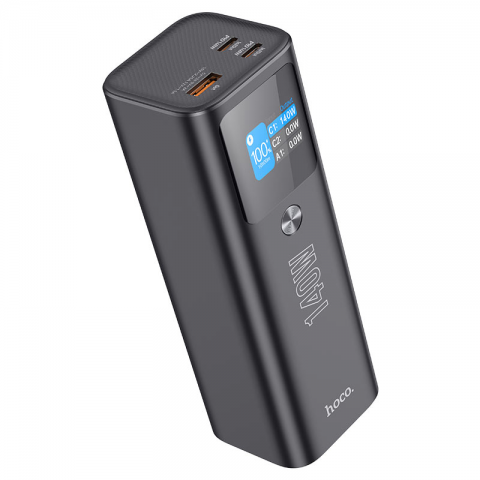 Будь заряджений Power Bank - Павербанк PowerBank Hoco Q17 Electric PD140W 25000mAh, Input:(Type-C), Output:(USB,Type-C), PD140W для Laptop, plastic, Black, Box