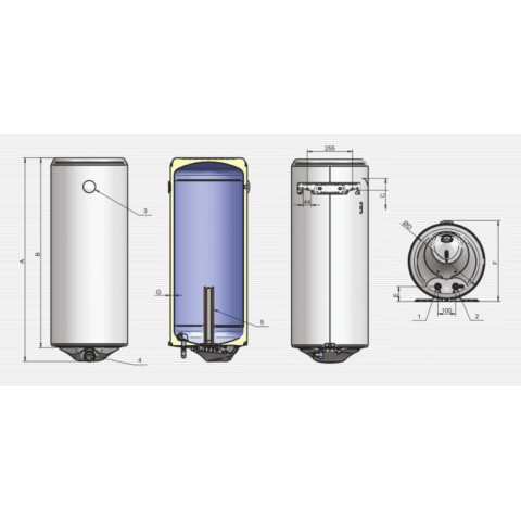 Отопление и нагрев воды Бойлеры, водонагреватели Водонагрівач Eldom Style DRY 80  2x1.0 kW 72265WD