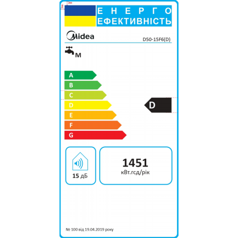 Отопление и нагрев воды Бойлеры, водонагреватели Водонагрівач MIDEA D50-15F6(D)