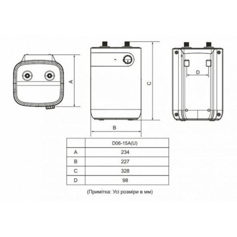 Отопление и нагрев воды Бойлеры, водонагреватели Водонагрівач MIDEA D06-15A(U)