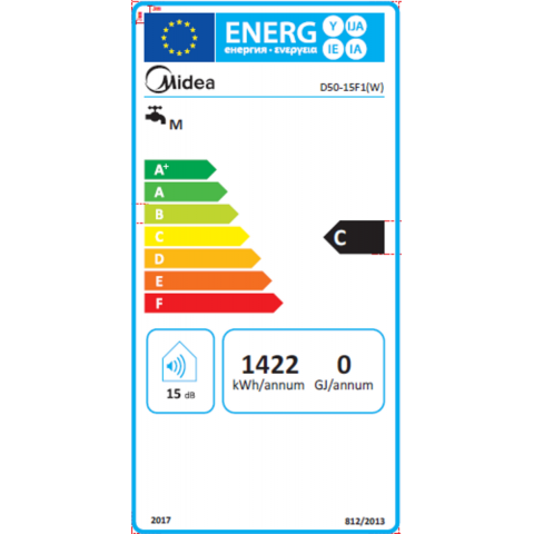 Отопление и нагрев воды Бойлеры, водонагреватели Водонагрівач MIDEA D50-15F1(W)