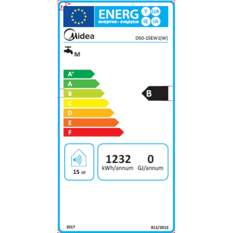 Отопление и нагрев воды Бойлеры, водонагреватели Водонагрівач MIDEA D50-15EW1(W)