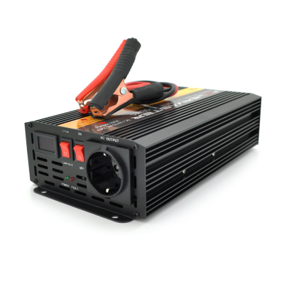 Инвертор напряжения POWERMASTER, 24V/220V, 1200W с модифицированной синусоидой, 1 Shuko, клеммы