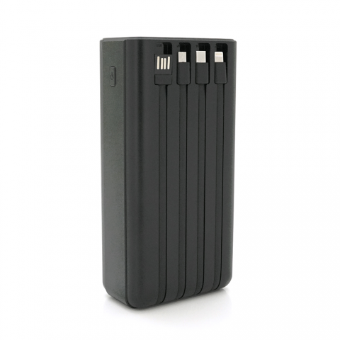 Будь заряджений Power Bank - Павербанк Powerbank PZX V50 50000mAh, PD 22.5W, 3xUSB2.0+USB3.0, 4 кабеля, Black/White, (1100g), Box