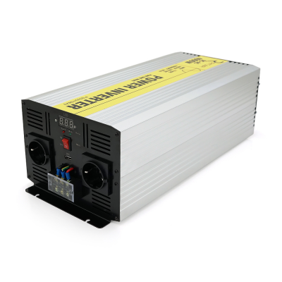 Инвертор напряжения RITAR RSC-4000, 12V/220V, 4000W с правильной синусоидой, 2xShuko, 1xUSB, клеммные провода, клеммные колодки, BOX, Q2