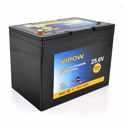 Аккумуляторная батарея Vipow LiFePO4 25,6V 30Ah со встроенной ВМS платой 25A (260*170*225)