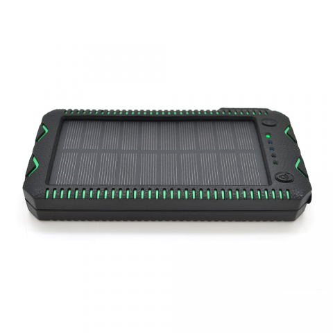Будь заряджений Power Bank - Павербанк Power bank 30000 mAh Solar,2хFlashlight,5V/200mA, Input:5V/2A(microUSB), Output:5V/2A(2хUSB), rubberized case, Black/Green, BOX