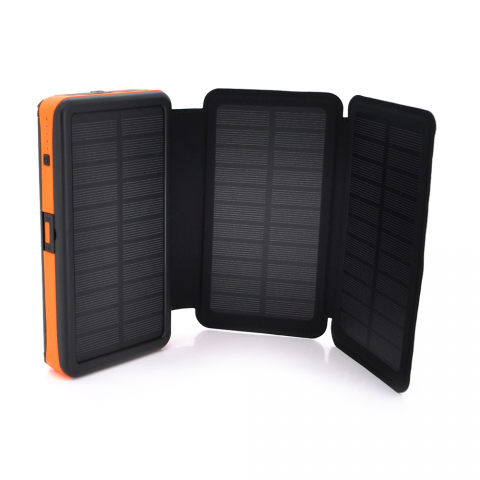 Будь заряджений Power Bank - Павербанк Power bank RH-20000N6W 20000mAh Solar, Flashlight,Input:5V/2A(microUSB,TypeC),Output:5V/2А(2xUSB),Wireless charger,PD/QC3.0,rubberized case,Orange,BOX