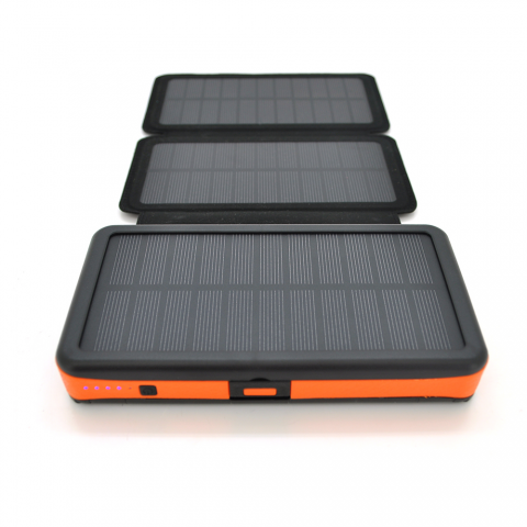 Будь заряжен Power Bank - Павербанк Power bank RH-20000N6, 20000mAh Solar, Flashlight, Input:5V/2A(microUSB, TypeC), Output:5V/2А(2хUSB), PD/QC3.0, rubberized case, Orange, BOX