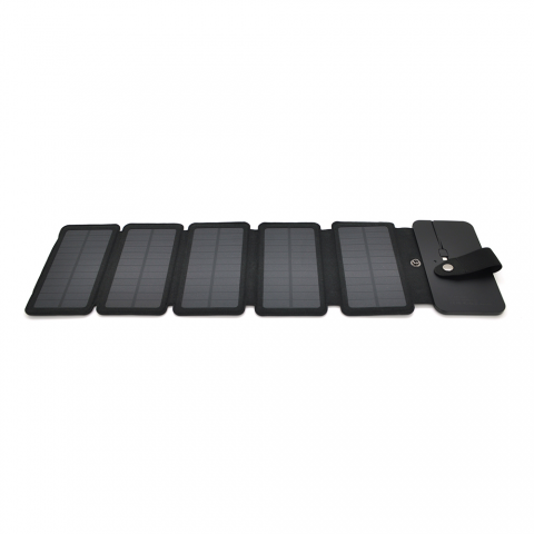 Будь заряжен Power Bank - Павербанк Solar panel 5 Foldings, built-in microUSB cable, Output: 5 /1,2 А(USB), plastic, Black, Corton box