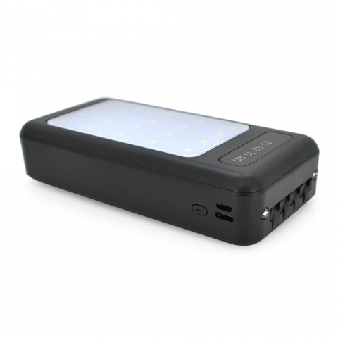 Будь заряжен Power Bank - Павербанк Power bank YM-527 20000 mAh, flashlight, Input: 5V/2.1A(micro-USB, Type-C), Output: 5V /2.1A(USB), With 4 owner cable, plastic, Black, BOX