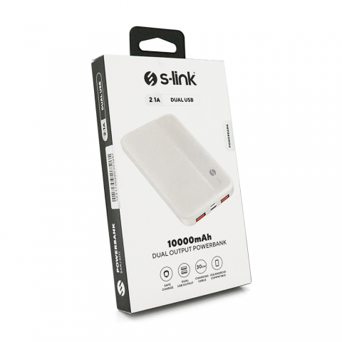 Будь заряжен Power Bank - Павербанк Power Bank S-Link IP-G10N 10000 mAh, White, (260g), Blister