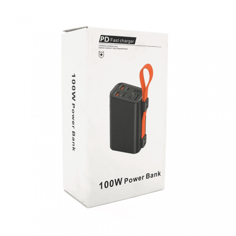 Будь заряжен Портативные зарядные станции PowerBank 100W KP KG-300 30000mAh, Input:(Type-C), Output:(USB,Type-C), PD100W для Laptop, plastic, Black, Box