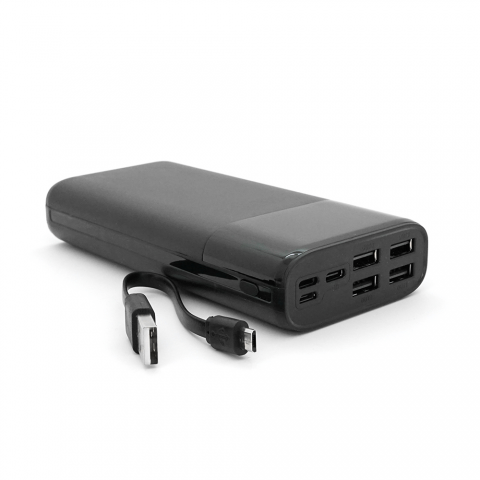 Будь заряжен Power Bank - Павербанк Powerbank Wozinsky WPB-001BK Bipow 30000mAh, Output: 4USB, 15W,  Black