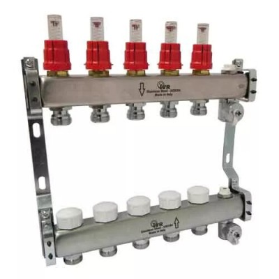 Комплект колекторів 7 виходів з витратомірами, під електропривід, з нержавіючої сталі 1