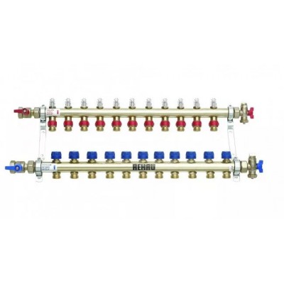 Розподільчий коллектор без шарового крану з витратомірами HKV-D V2A 10