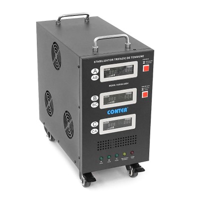 
					Стабилизатор напряжения Conter MSER-15KVA/12KW- 400V-V2 трехфазный,сервопривод,напольного монтажа,LED дисплей,диап225-450V,AC400±3%,колодка, 33.8kg