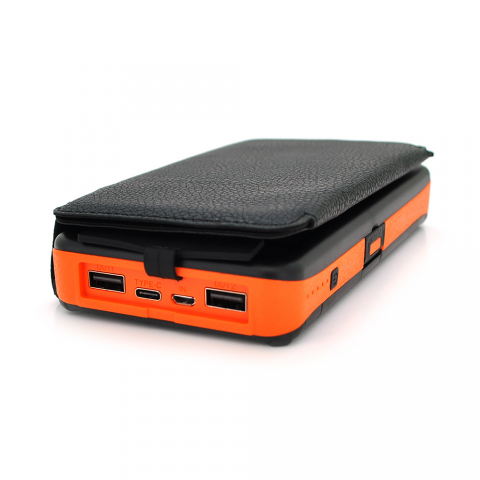 Power bank RH-20000N6W 20000mAh Solar, Flashlight,Input:5V/2A(microUSB,TypeC),Output:5V/2А(2xUSB),Wireless charger,PD/QC3.0,rubberized case,Orange,BOX