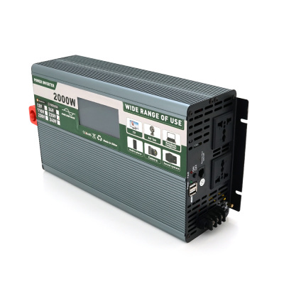 Инвертор напряжения Demuda DMDPSW-2000W, 12V/220V, 2000W с правильной синусоидой, 2 универсальные розетки, 2 USB, Rj 45, клемные провода, Q4