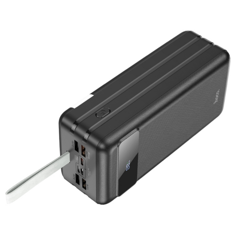 Power Bank HOCO J86B 60000mAh, 4USB+2Type-C+Lighting+micro, 22.5W+PD20W, фонарик, Black, 1.33kg