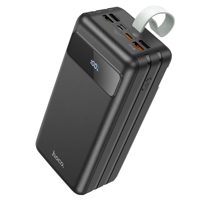 Power Bank HOCO J86B 60000mAh, 4USB+2Type-C+Lighting+micro, 22.5W+PD20W, фонарик, Black, 1.33kg