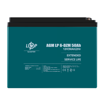 Тяговый свинцово-кислотный AGM аккумулятор LP 6-DZM-50 Ah