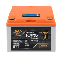 Аккумулятор LP LiFePO4 12,8V - 32 Ah (410Wh) (BMS 50А/25A) пластик LCD для ИБП