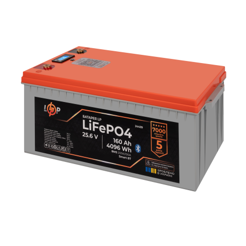 Будь заряжен Аккумуляторы  Аккумулятор LP LiFePO4 25,6V - 160 Ah (4096Wh) (BMS 200A/100А) пластик LCD Smart BT