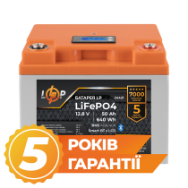 Аккумулятор LP LiFePO4 12,8V - 50 Ah (640Wh) (BMS 40A/40А) пластик LCD Smart BT