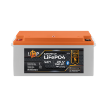 Аккумулятор LP LiFePO4 12,8V - 200 Ah (2560Wh) (BMS 200A/100А) пластик Smart BT
