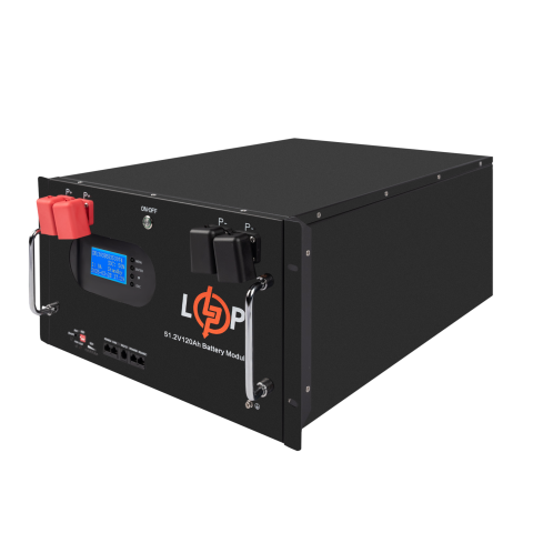 Будь заряжен Аккумуляторы  Аккумулятор LP LiFePO4 51,2V - 230 Ah (11776Wh) (Smart BMS 200A) с LCD RM AB RS485/CAN