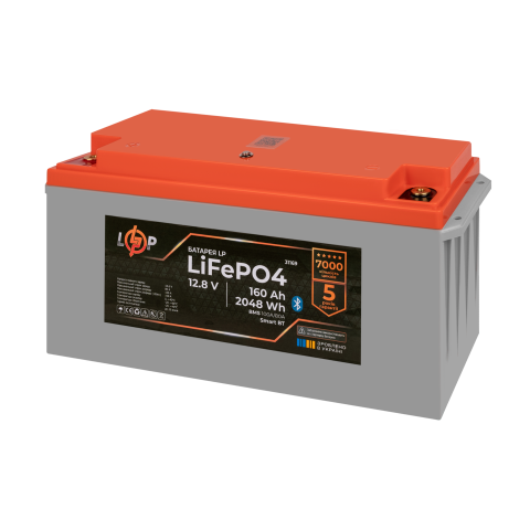 Будь заряджений Акумулятори Аккумулятор LP LiFePO4 12,8V - 160 Ah (2048Wh) (BMS 100A/80А) пластик Smart BT