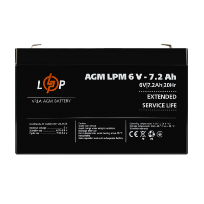 Аккумулятор AGM LPM 6V - 7.2 Ah