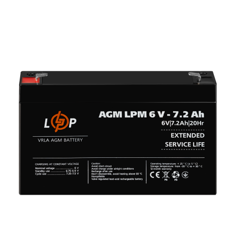 Будь заряджений Акумулятори Аккумулятор AGM LPM 6V - 7.2 Ah