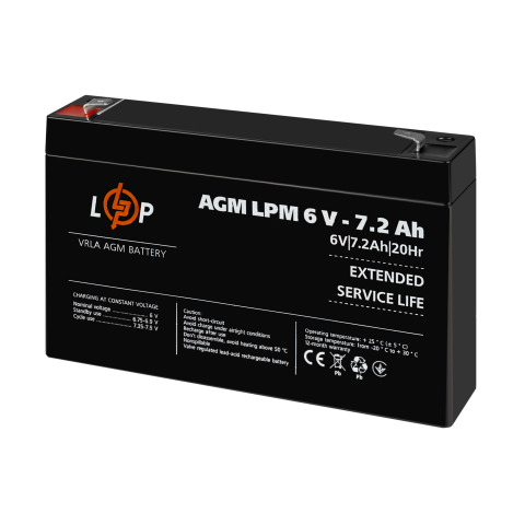 Будь заряджений Акумулятори Аккумулятор AGM LPM 6V - 7.2 Ah