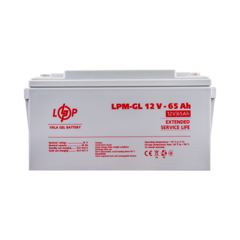 Аккумулятор гелевый LPM-GL 12V - 65 Ah Будь заряжен Аккумуляторы для ИБП и инверторов Аккумулятор гелевый LPM-GL 12V - 65 Ah