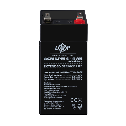 Будь заряджений Акумулятори Аккумулятор AGM LPM 4V - 4 Ah