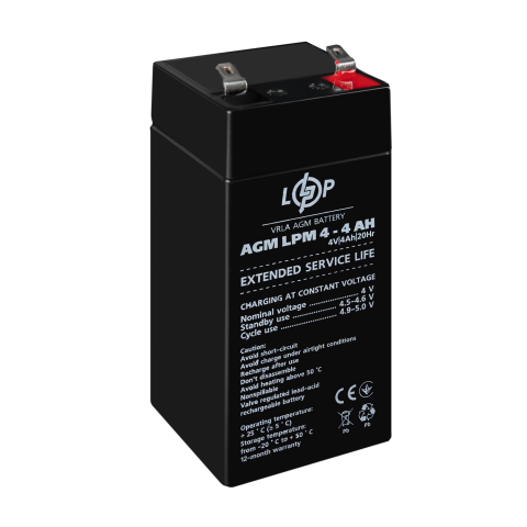 Будь заряджений Акумулятори Аккумулятор AGM LPM 4V - 4 Ah