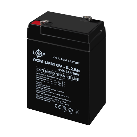 Будь заряджений Акумулятори Аккумулятор AGM LPM 6V - 5.2 Ah