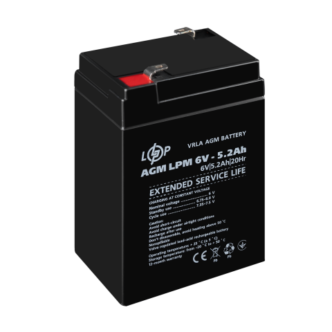 Будь заряджений Акумулятори Аккумулятор AGM LPM 6V - 5.2 Ah