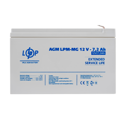 Аккумулятор мультигелевый LPM-MG 12V - 7.2 Ah