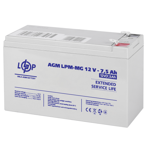 Будь заряджений Акумулятори Аккумулятор мультигелевый LPM-MG 12V - 7.5 Ah