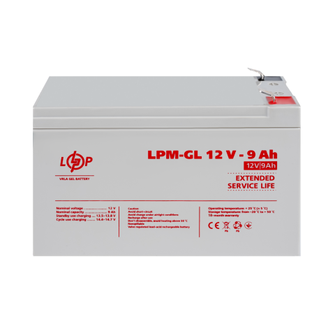 Будь заряжен Аккумуляторы  Аккумулятор гелевый LPM-GL 12V - 9 Ah