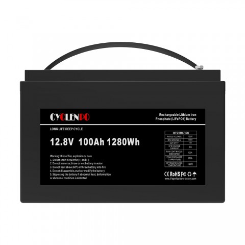 Акумуляторна батарея літій-залізо-фосфатна 12.8В 100Аг Cyclen 12.8V 100AH LiFePo4 Будь заряжен Аккумуляторы для ИБП и инверторов Акумуляторна батарея літій-залізо-фосфатна 12.8В 100Аг Cyclen 12.8V 100AH LiFePo4