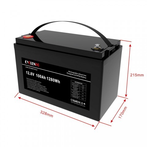 Акумуляторна батарея літій-залізо-фосфатна 12.8В 100Аг Cyclen 12.8V 100AH LiFePo4 Будь заряжен Аккумуляторы для ИБП и инверторов Акумуляторна батарея літій-залізо-фосфатна 12.8В 100Аг Cyclen 12.8V 100AH LiFePo4