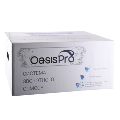 Водоподготовка Бытовая вода Система зворотного осмосу OasisPro, насос + ПЛАСТ. бак, мінералізатор, блок керування BSL02M-RO-75